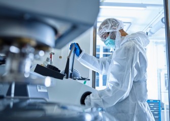 Chemist working in industrial laboratory