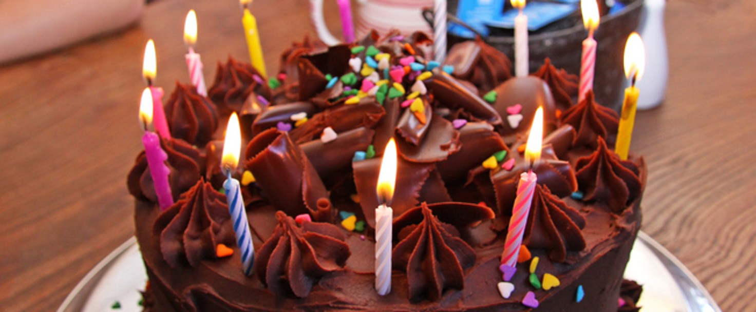 Rich chocolate birthday cake
