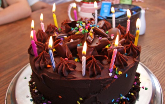Rich chocolate birthday cake