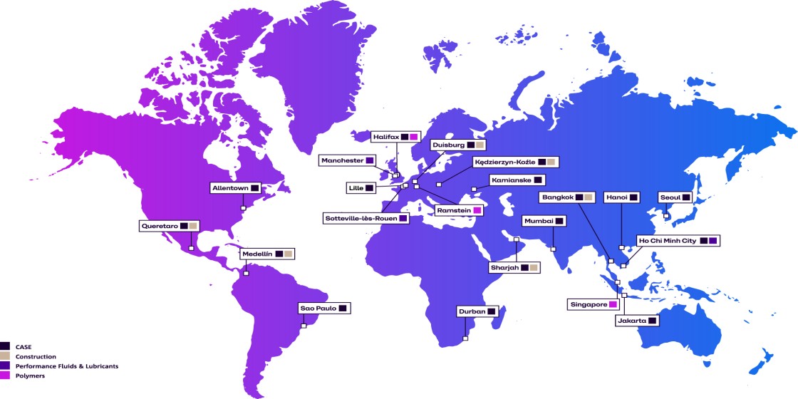 CASE & Construction centers map