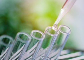 scientific experiments, Laboratory equipment and test tubes- science concept