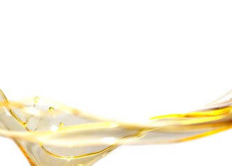 Active oil splash in white background