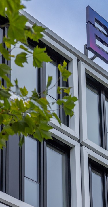 Brenntag Logo on the House of Elements in Essen, Germany