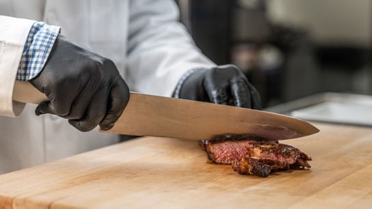 slicing meat
