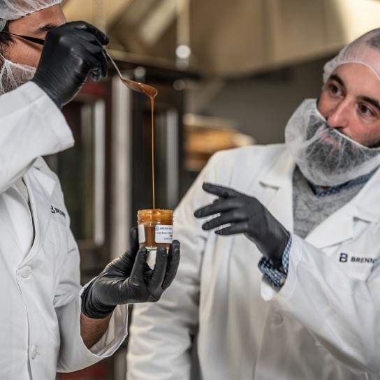 Brenntag nutrition experts testing the new formulation of the sauce of a customer product, Allentown, USA