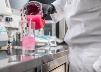 Testing the right color for the drink in the application lab, Allentown, USA