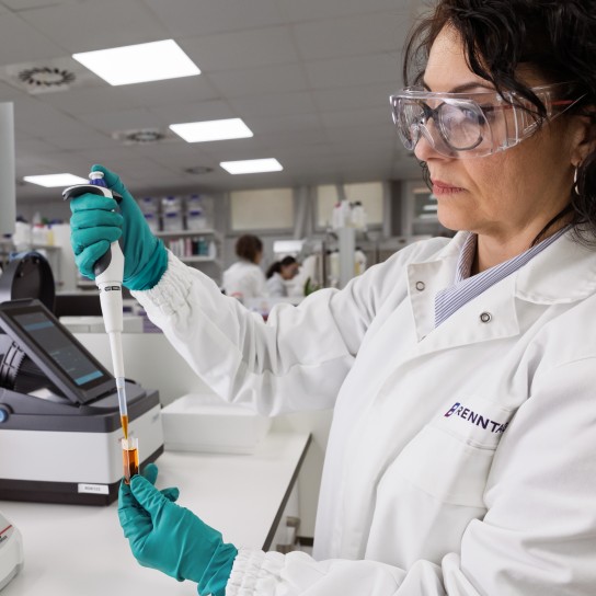 Sample testing in the HI&I Innovation & Application Center in Barcelona, Spain