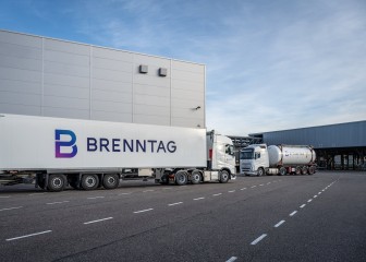 Brenntag trucks in Rotterdam, The Netherlands