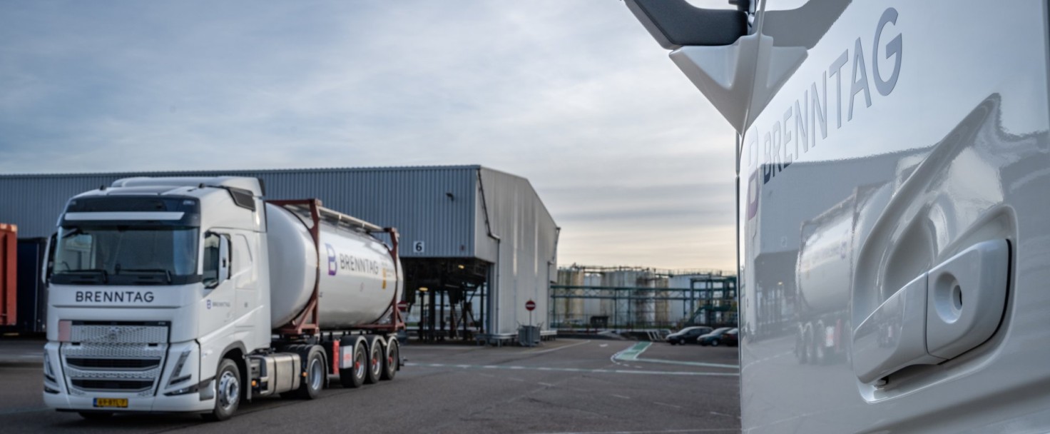 Brenntag trucks in Rotterdam, The Netherlands