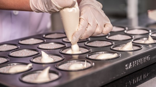 Brenntag food expert preparing the muffins for testing, Ho Chi Minh, Vietnam