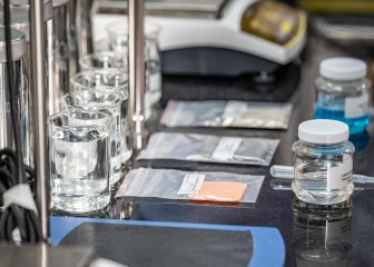 Brenntag HI & I experts preparing the test of the new formulation in the application center, Ho Chi Minh, Vietnam