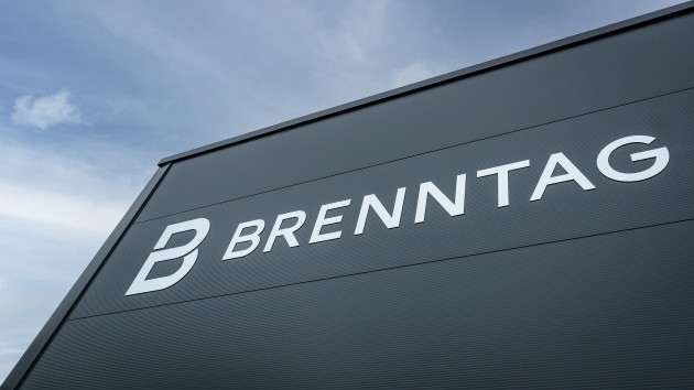 Brenntag logo at the site in Rotterdam, The Netherlands