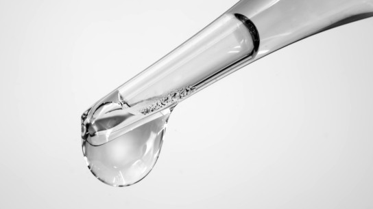 Liquid drop from laboratory glass Pipette