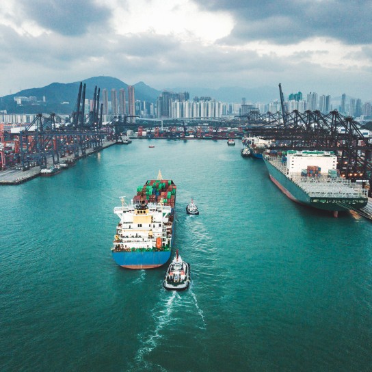 Container Cargo freight ship Terminal in Hongkong, China