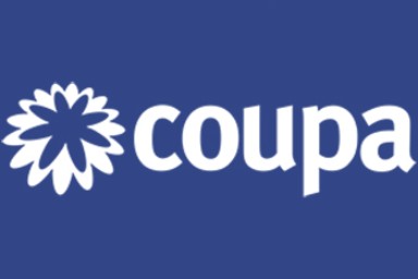 Coupa Logo on blue background
