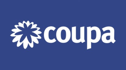 Coupa Logo on blue background