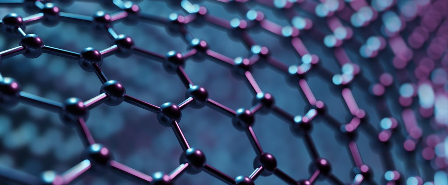 Structure of hexagonal nano material. Nanotechnology concept. Abstract background. 3D rendered illustration.