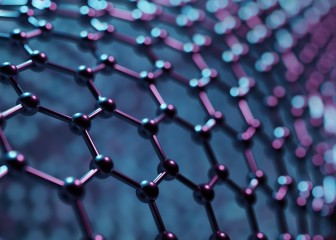 Structure of hexagonal nano material. Nanotechnology concept. Abstract background. 3D rendered illustration.