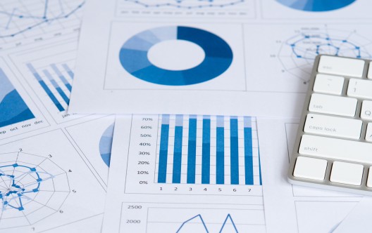 Financial figures laptop