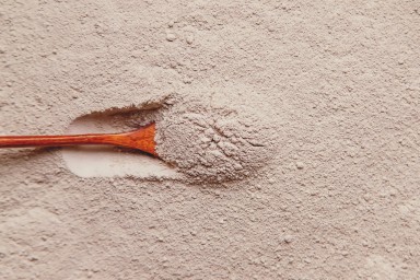 Mask clay powder spa texture for face and body.