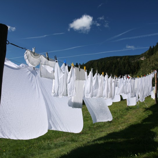 Clothesline with laundry
