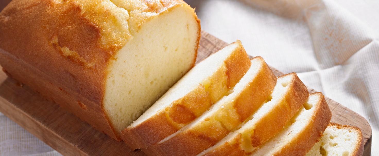 Pound Cake on a Cutting Board.