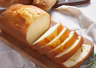 Pound Cake on a Cutting Board.