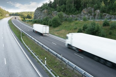 White Trucks in a convoy.
