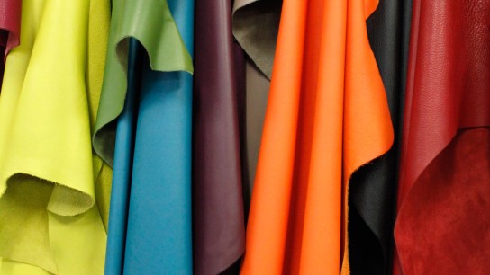 Leather pieces in various colors