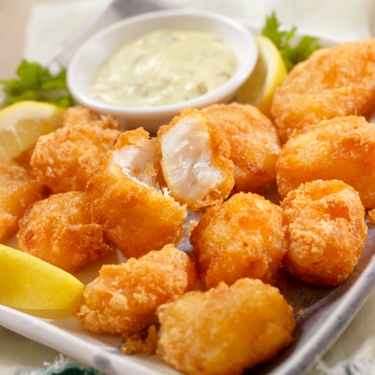 Beer Battered Fish Bites with Tarter Sauce and a Beer  - Photographed on Hasselblad H3D2-39mb Camera