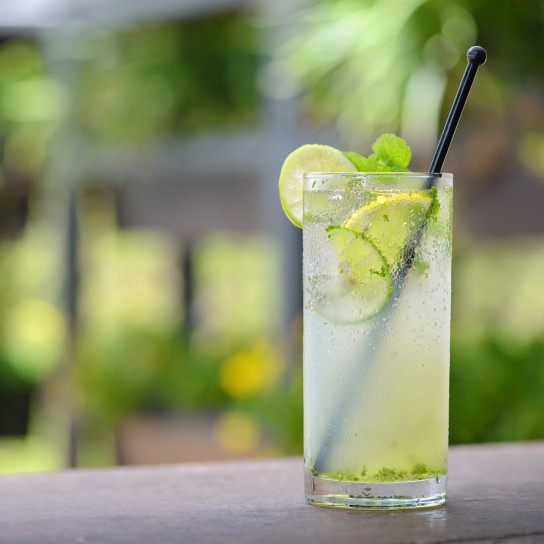 Lemon juice or a glass of lime