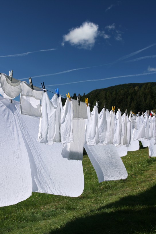 Clothesline with laundry