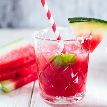 Glass of Melon Margarita with watermelon juice