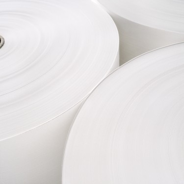 Close up of white paper rolls