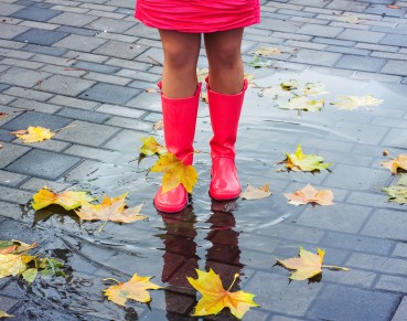 Woman in rain boots