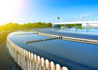 Modern urban wastewater treatment plant.