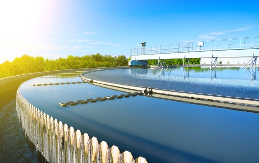 Modern urban wastewater treatment plant.