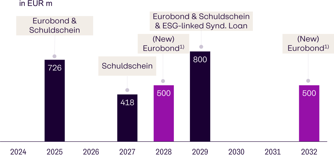 A graphic that shows the maturity profile of  Brenntag