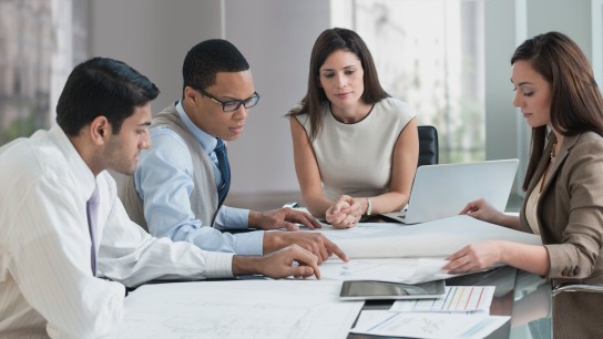 Business people talking in meeting