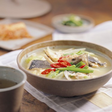 Korean fish soup in a dish