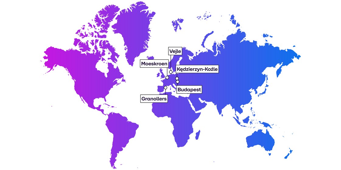 Map of animal nutriton sites at Brenntag