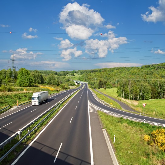 Access road to the asphalt highway