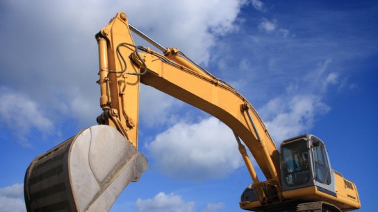   Bulldozer on a nice perspective