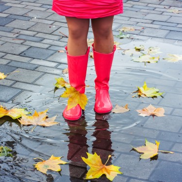 Woman in rain boots