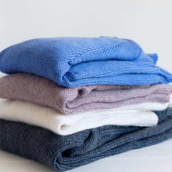 Knitted woolen things of different colors