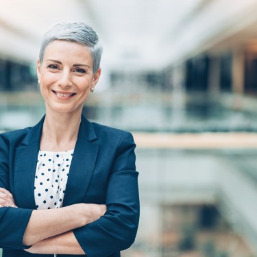   Smiling middle aged businesswoman