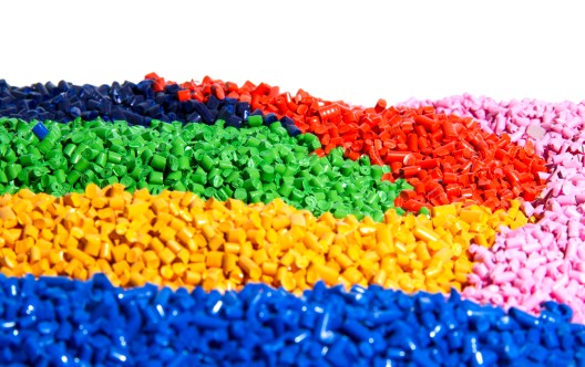 Vibrant colorful pieces of tiny bits of plastic