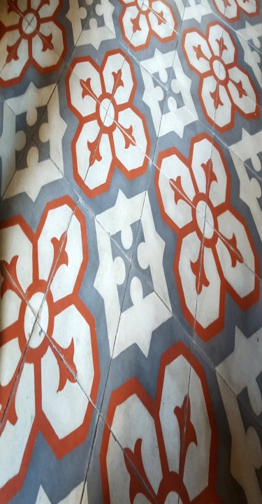 Traditional ceramic tiles inside residential building in Sicily